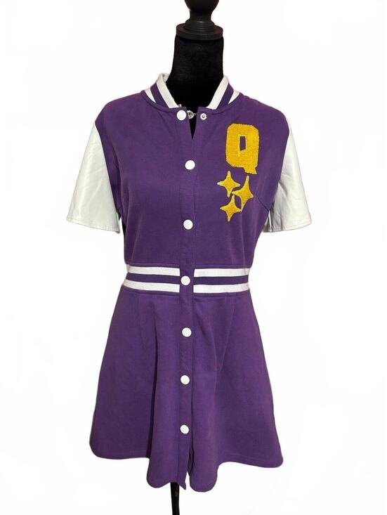 Queen Of Sparkles Dresses & Skirts - Queen of Sparkles Purple Gold Varsity Gameday Dress Size M LSU Tailgate Sequin